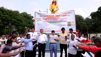 Photo of In Extreme South At Avadi OCF Workers Take Pledge To Struggle For Getting Work Order Of New Digital Army Uniform