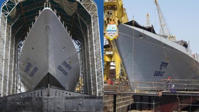 Photo of Raksha Mantri Launches Two Indigenous Frontline Warships – Surat (Guided Missile Destroyer) & Udaygiri (Stealth Frigate)