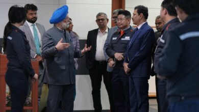 Photo of Minister Hardeep Singh Puri Visits Hanwha Ocean’s Shipbuilding Facility in South Korea