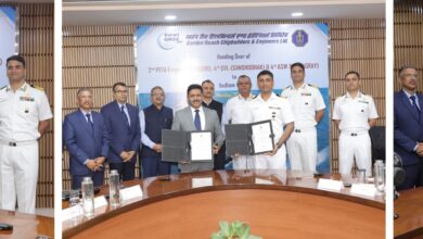 Photo of GRSE Achieves Historic ‘Triple Delivery’, Hands Over Three Warships to Indian Navy