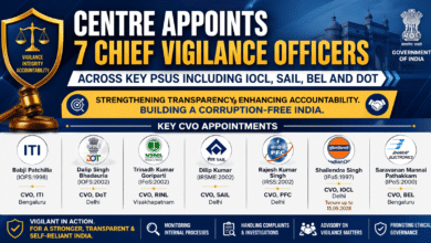 Photo of Centre Appoints 7 Chief Vigilance Officers Across Key PSUs Including IOCL, SAIL, BEL and DoT