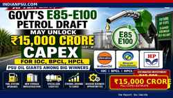 Photo of Government’s E85, E100 Petrol Draft May Unlock Rs 15,000 Crore PSU Capex; IOC, BPCL, HPCL Among Big Winners