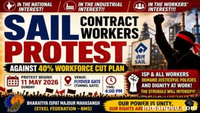 Photo of SAIL Contract Workers Protest: Massive Agitation From May 11 Over 40% Workforce Cut Plan