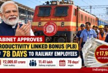 Photo of Cabinet Approves ₹2,009.61 Crore Bonus for 11.4 Lakh Railway Employees