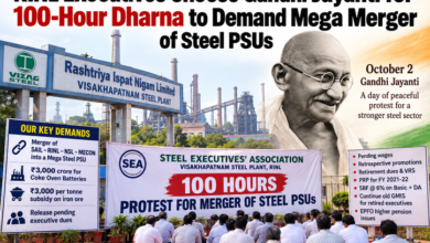 Photo of RINL Executives Choose Gandhi Jayanti for 100-Hour Dharna to Demand Mega Merger of Steel PSUs